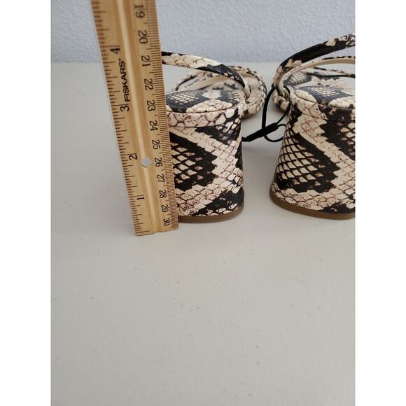 Zara Sandals Women 8 EUR 39 Snake Print Square Toe Block Air Fit Insole Foam - Picture 5 of 16